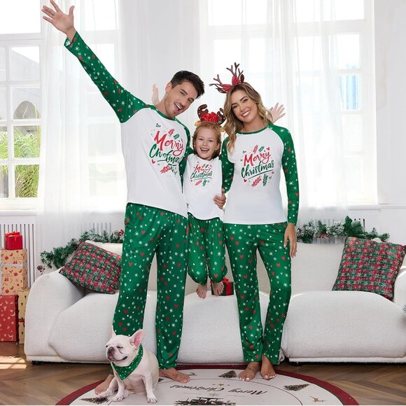 Family Christmas Pajama Sets Long Sleeve Holiday Pjs Matching Couples - Picture 4 of 4